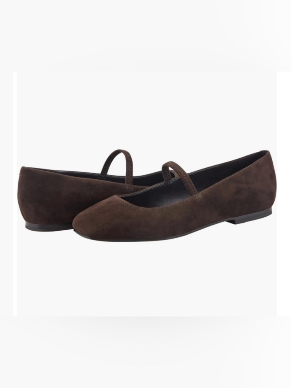 Marc Fisher Urella Mary-Jane Flats in Chocolate Leather.